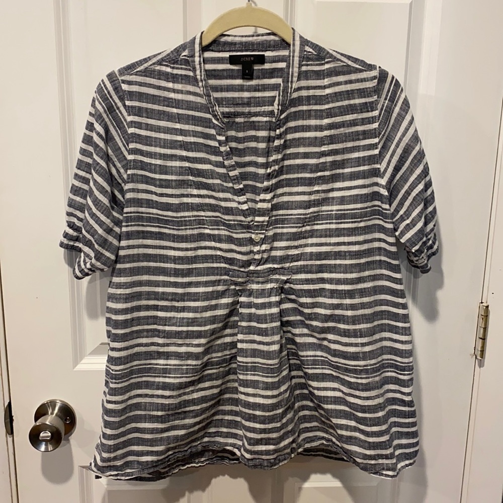 J Crew Striped Oversized 100% Cotton Blouse - Picture 3 of 16